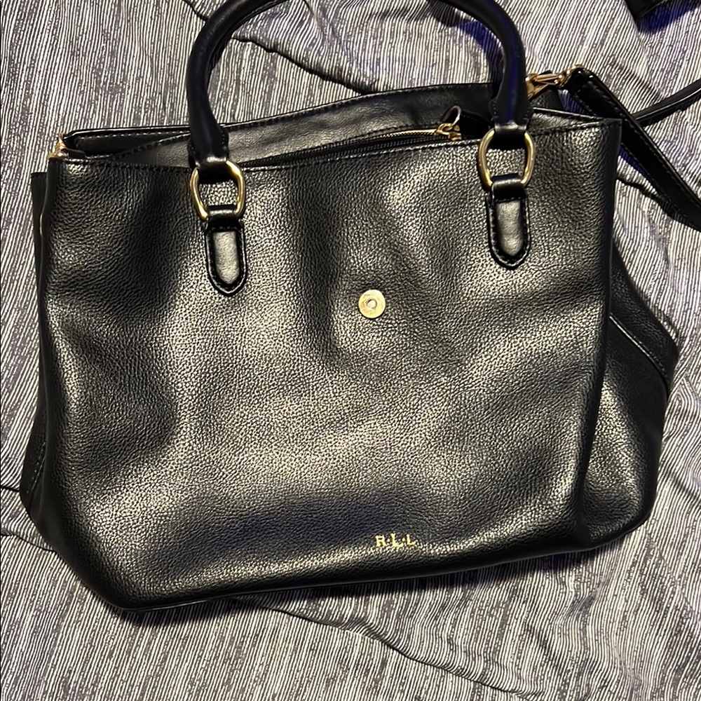 Ralph Lauren Black Leather Tote